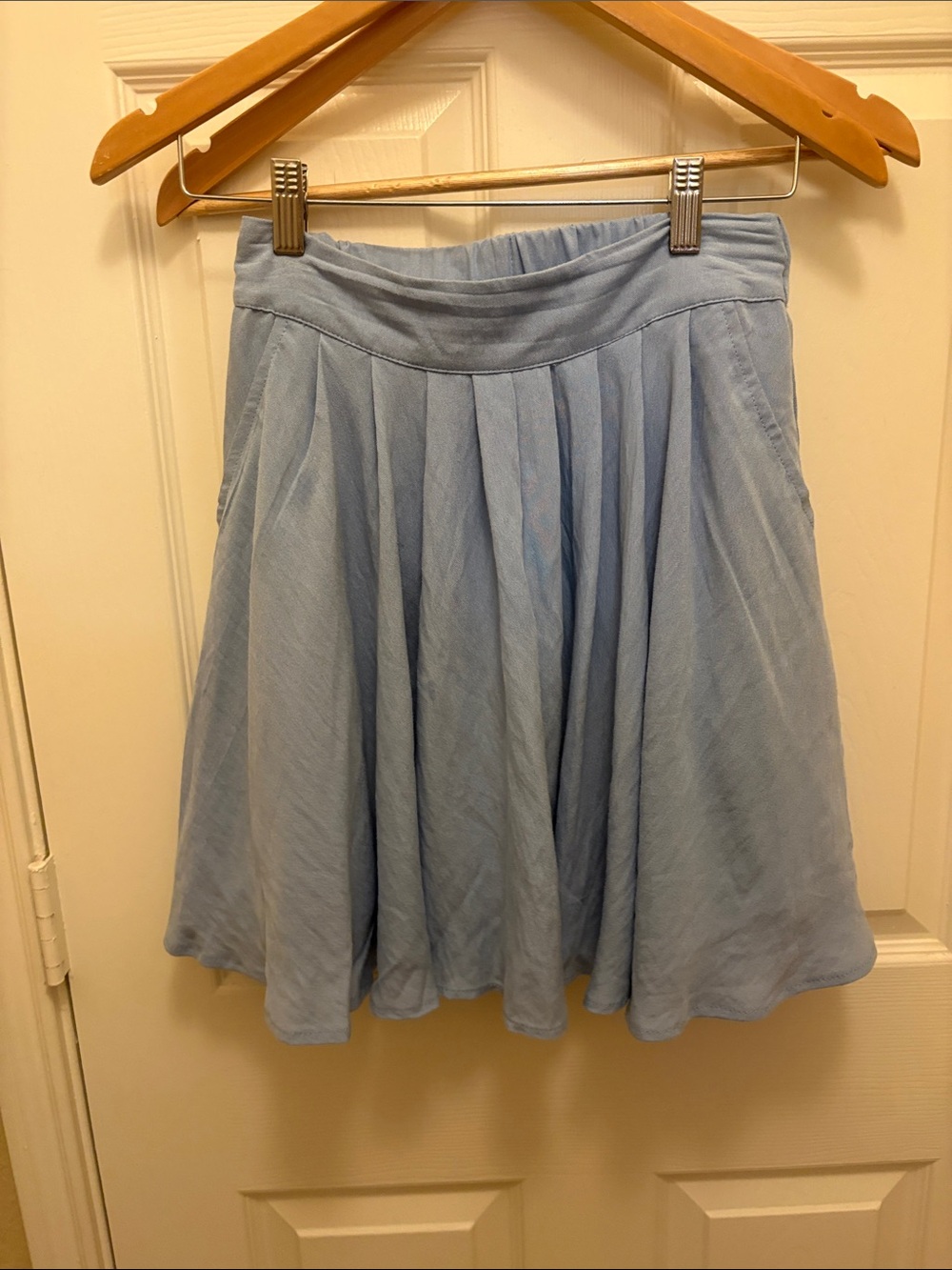 Mable Clothing Light  Blue Pleated Women's Skirt